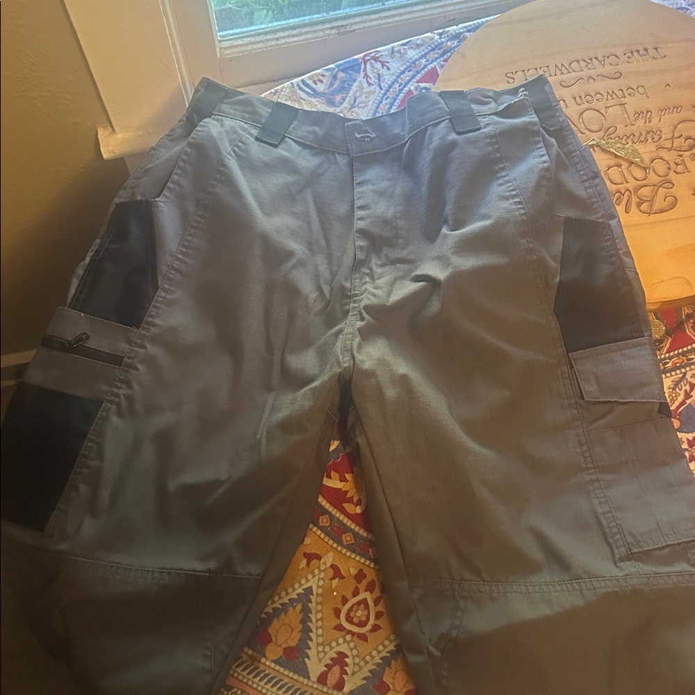 Gray Cargo/carpenter tactical Pants with Black Accents